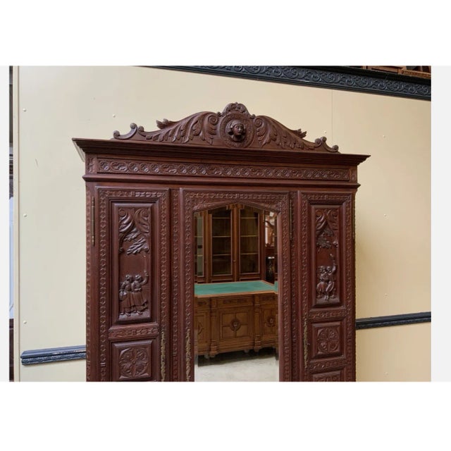 Vintage Wardrobe in Oak, 1920 For Sale - Image 9 of 11