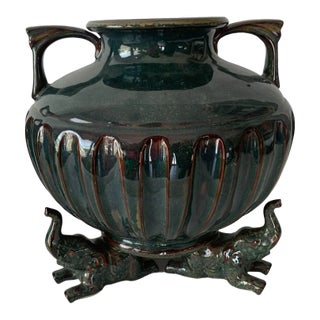 Maitland-Smith Urns Vases With 3 Elephants Legs For Sale