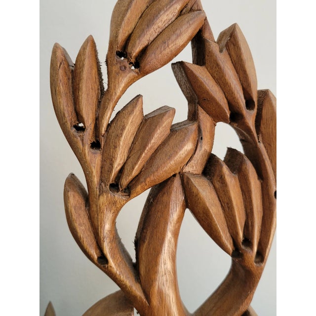 Mid-Century Modern Vintage 1960s Teak Modernist Sculptures - a Pair For Sale - Image 3 of 12