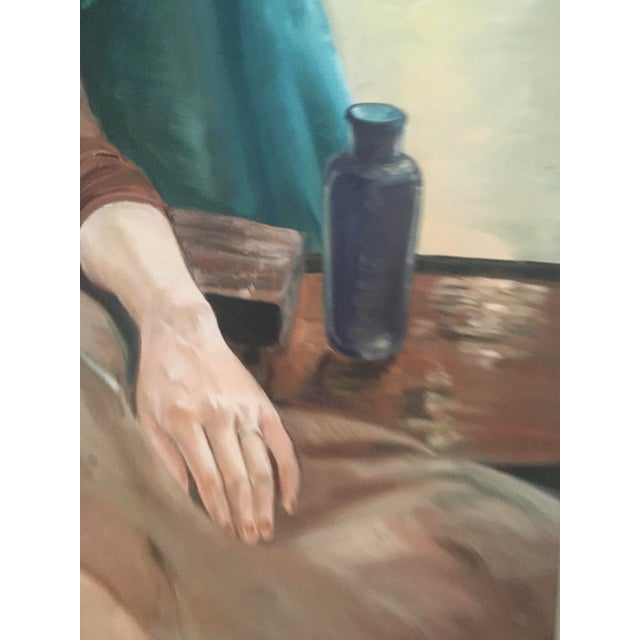 Wood Portrait of a Lady, Joe Yaegar Oil Painting, Framed For Sale - Image 7 of 10