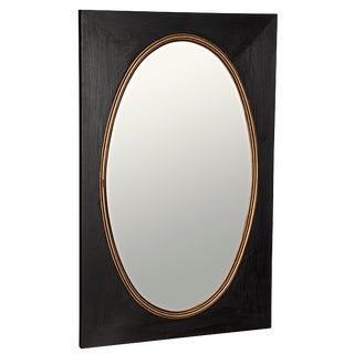 NOIR Royal Mirror, Charcoal Black With Gold Trim