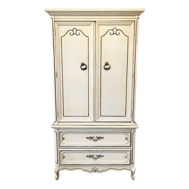 Vintage French Provincial Wardrobe Armoire For Sale
