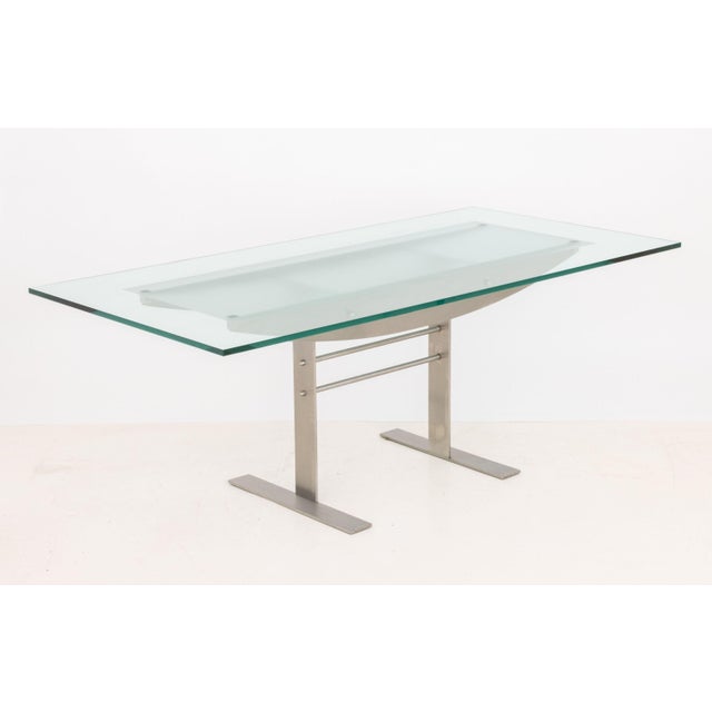 Contemporary Glass Top Dining Table For Sale - Image 9 of 9