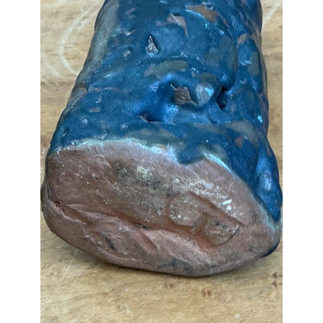 Black Vintage Abstract Form Ceramic Vase For Sale - Image 8 of 12