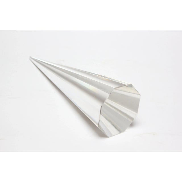Glass Vintage Octagonal Crystal Prism Sculpture For Sale - Image 7 of 7