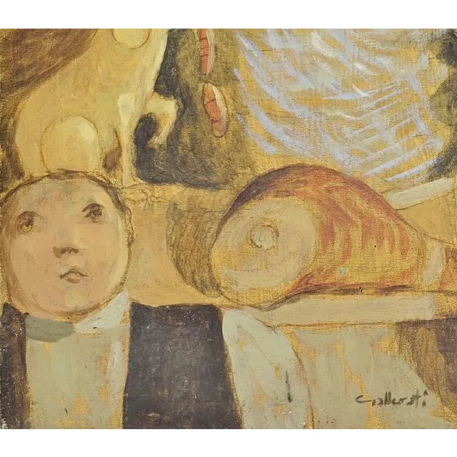 Modern Alberto Gallerati, Thinking About Thil Ulenspiegel, Oil Painting, 1970s For Sale - Image 3 of 5