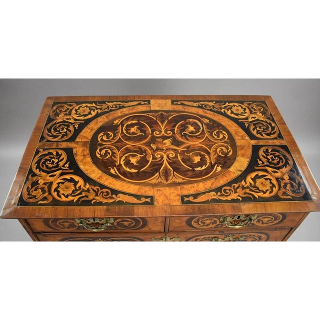 Wood Burr Walnut Marquetry Chest from William & Mary, 1700s For Sale - Image 7 of 14