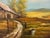 Farmhouse Signed Berlin Vintage Rustic Barn Landscape Oil Painting in Carved Wood Frame For Sale - Image 3 of 8