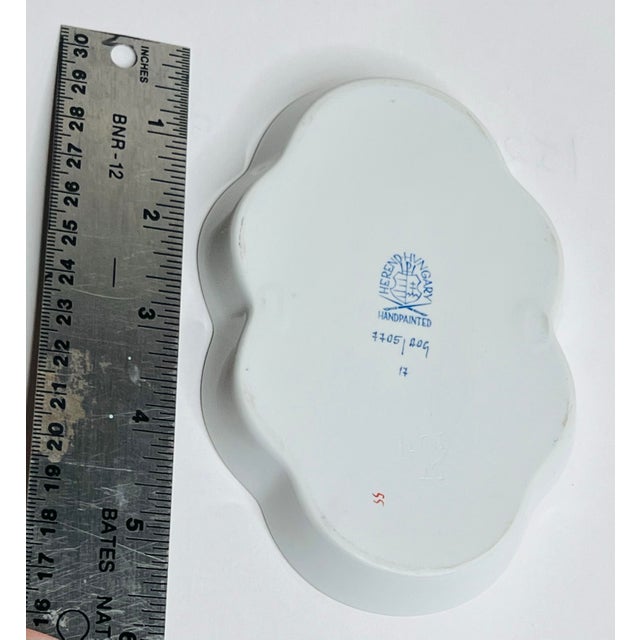 Herend Chinese Bouquet Rust Scalloped Oval Dish For Sale - Image 9 of 9