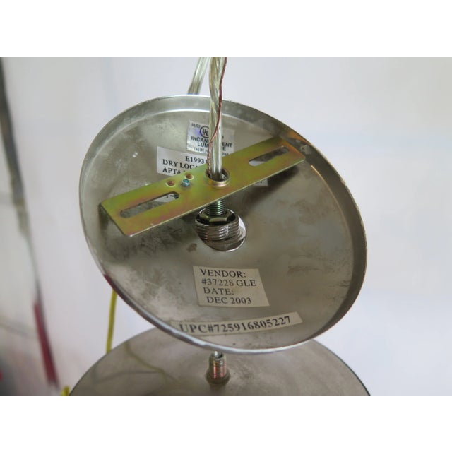 Farmhouse Large Vintage 1990s Stainless Steel Pendant For Sale - Image 3 of 6