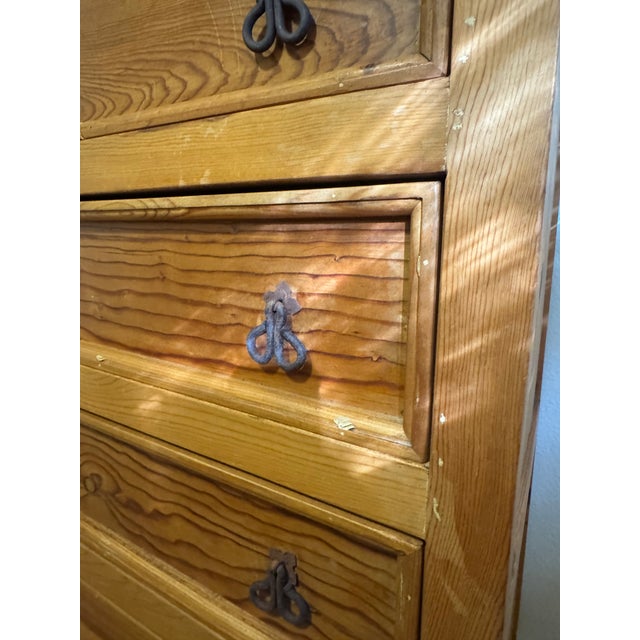 Late 20th Century Mexican Solid Pine Hacienda Five-Drawer Dresser For Sale - Image 12 of 13