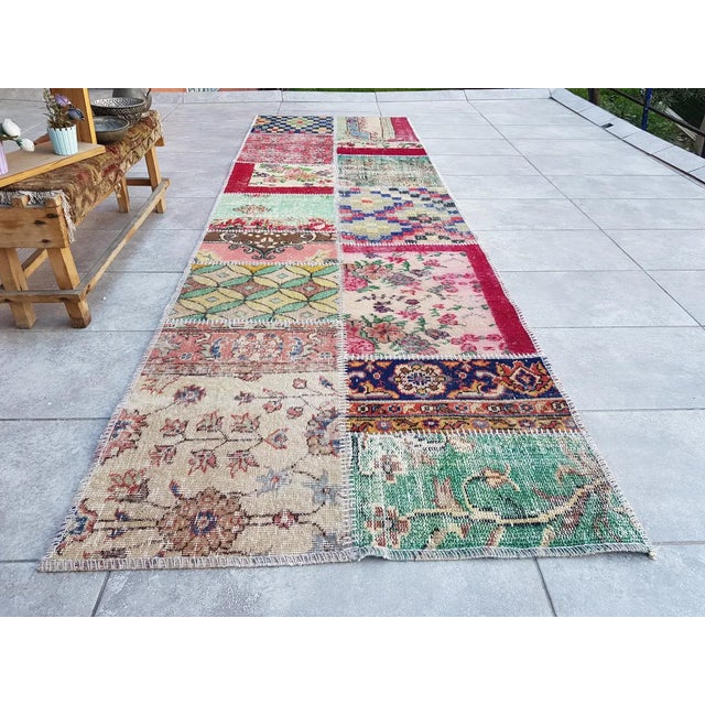 Natural Vintage Oushak Kitchen Rug For Sale - Image 9 of 10