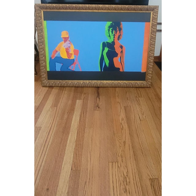 1980s Large Contemporary Neon Art Oil on Canvas Painting 1980s Pop Art For Sale - Image 5 of 11