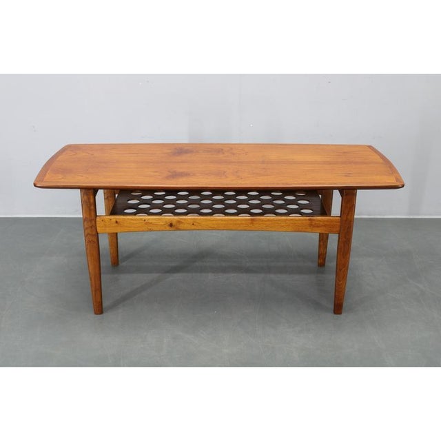 Mid-Century Danish Teak Veneer Coffee Table with Oak Base, 1960s For Sale - Image 9 of 14