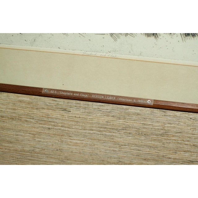 Gerson leiber- ''shepherd and flock etching and aquatint, 1961, signed and titled in pencil 17 3/4 x 23 1/2'' without...