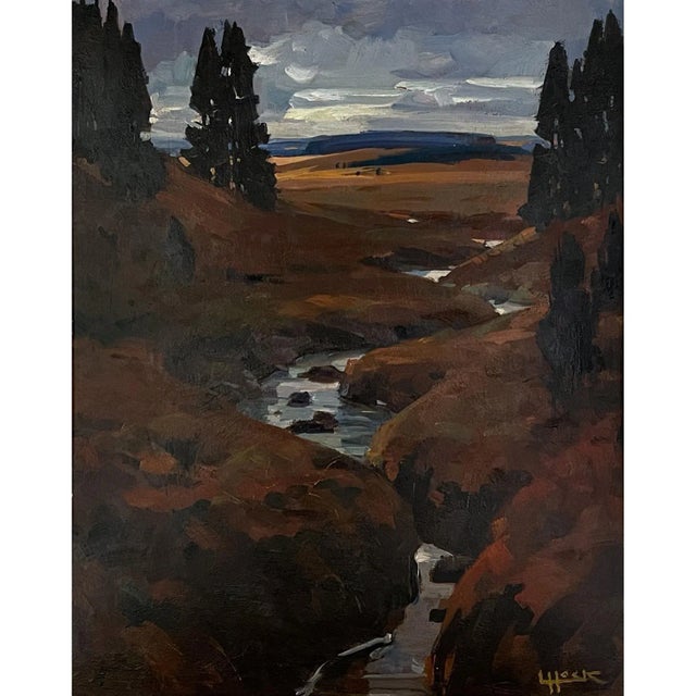 Framed Oil Painting on Panel by Lucien Hock (1899-1972) is a splendid composition capturing the natural beauty of the...