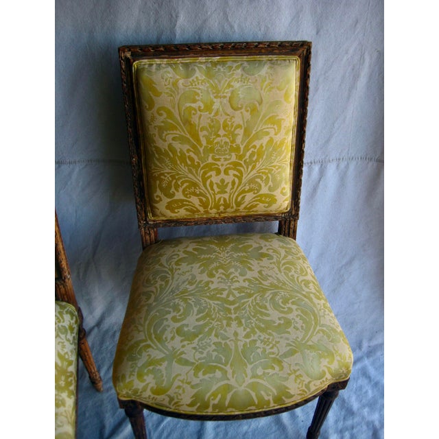 French French Set of Four Fortuny Sèvres Design Louis XVI Dinning Chairs Circa 18 Hundreds For Sale - Image 3 of 17