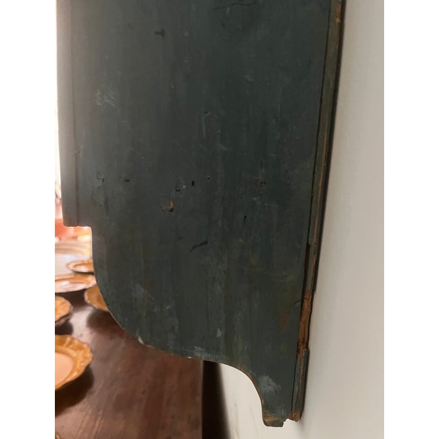 English Pine Plate Rack in Original Blue Paint Circa 1820 For Sale - Image 9 of 9