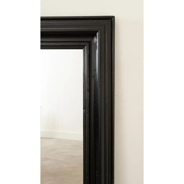 Wood French 19th Century Ebonized Bistro Mirror For Sale - Image 7 of 9