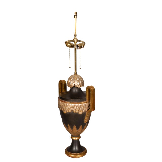 With urn form with bronze and gilded finish and handles, with shades. Estate Of Martin Trust, Boston and Palm Beach.