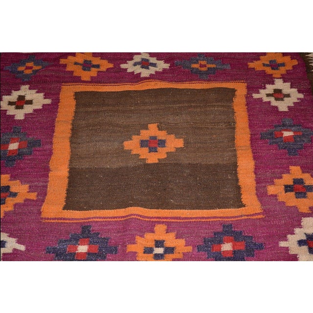 Islamic Vintage Afghan Professional Hand Knotted Wool Kilim, 4'1x4'3 For Sale - Image 3 of 4