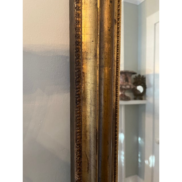 Wood 19th Century Tall French Gilt Mirror For Sale - Image 7 of 9
