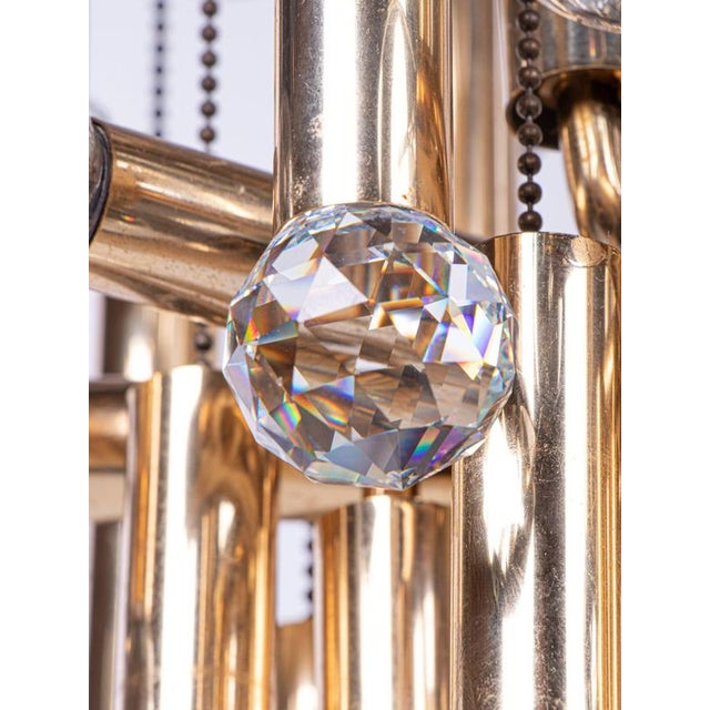 Cascading 36 Chandelier Swarovski Crystal Gilt Brass by Ernst Palme, 1960 For Sale - Image 10 of 16