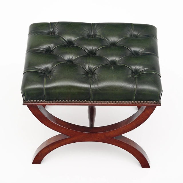 Wood French Vintage Curule Stool For Sale - Image 7 of 9