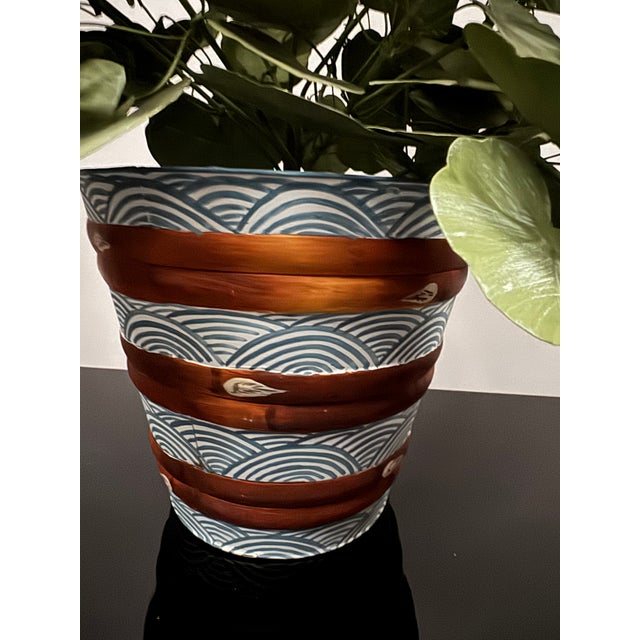 Traditional Hand Painted Tole Geranium in Pot For Sale - Image 3 of 10