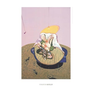 2017 Francis Bacon 'Lying Figure, 1969' Contemporary Yellow,Blue,Pink,White,Brown,Multicolor,Green,Gray Switzerland Offset Lithograph For Sale