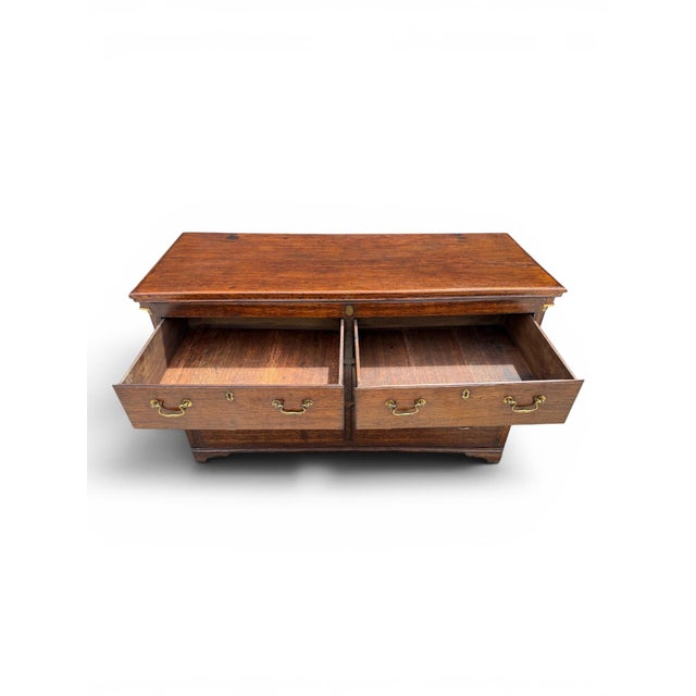 Brown English George III Oak Dresser With Original Brass Pulls, Circa 1800 For Sale - Image 8 of 12