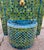 2 Color Tamegroute Green and Petrol Blue Arched Moroccan Mosaic Tile Fountain For Sale - Image 4 of 7