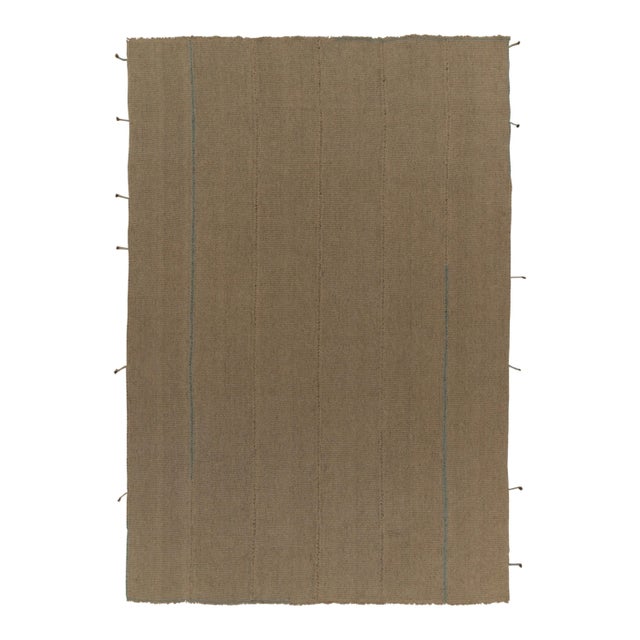 Beige Rug & Kilim’s Custom Kilim in Beige-Brown Columns, Panel Woven Style For Sale - Image 8 of 8