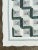 Vintage Hand Stitched Log Cabin Quilt Green And White, Square 77x79” For Sale - Image 14 of 18