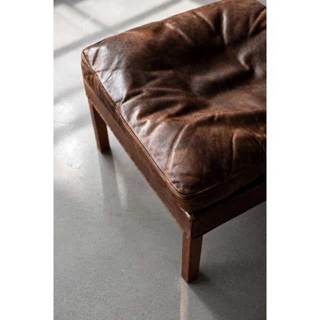 Set of Vintage Danish Modern Leather Model 2207 Lounge Chair and Ottoman by Børge Mogensen for Fredericia, 1960s For Sale - Image 6 of 18