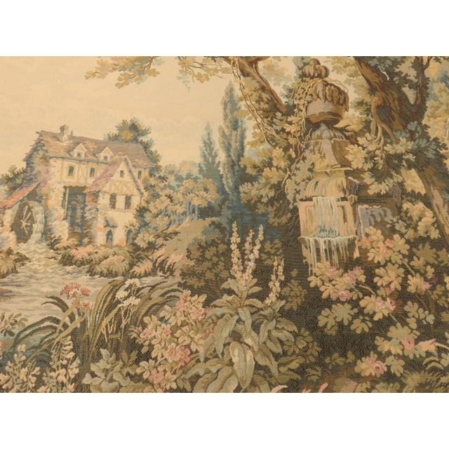 Textile Vintage Machine Made Wall Hanging Tapestry. 5'4"x 6'6" For Sale - Image 7 of 14