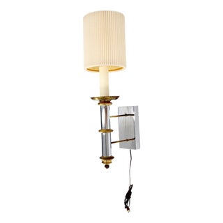 Fine Chrome Brass Mid Century Modern Sconce Light Fixture Lamp For Sale