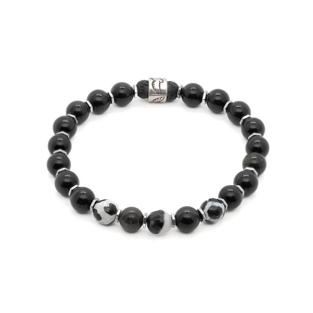 Night Eagle Onyx Stone Beaded Bracelet For Sale - Image 10 of 10