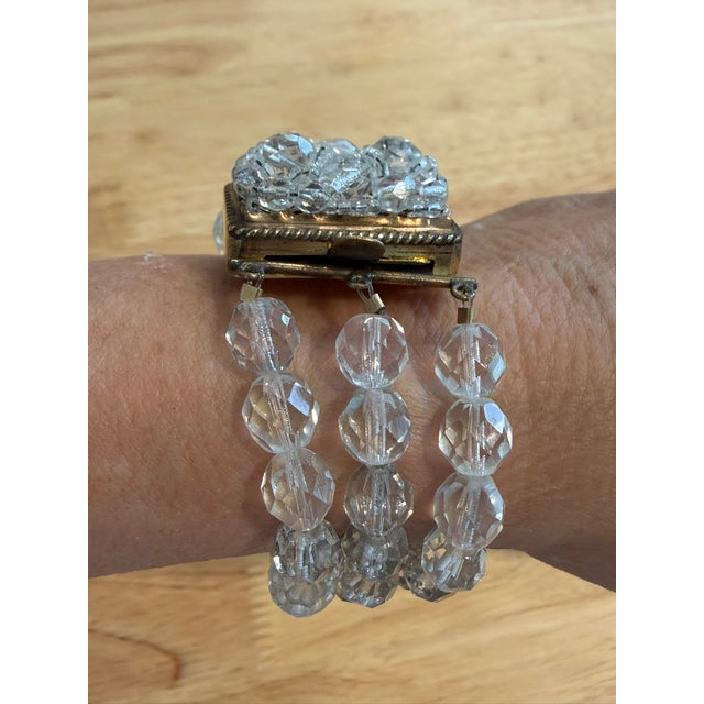 Mid-Century Modern 1950s Coppola E Toppa Clear Crystal Beaded Bracelet For Sale - Image 3 of 5