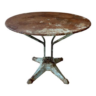 French Iron 1940's Round Bistro Table For Sale