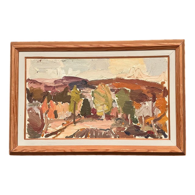 Olle Blomberg, Landscape, 1976, Oil Painting on Canvas, Framed For Sale