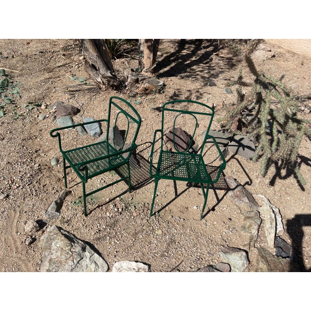 Metal Antique Art Nouveau Wrought Iron Children’s Chairs - Pair For Sale - Image 7 of 8