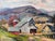 Bring a little countryside into the room with this vintage oil-on-board landscape — a gambrel-roofed barn, red silo,...