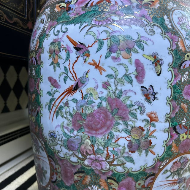 Antique White Chinese Famille Rose Floor Vases With Figural Panels and Gilt Dragon Handles, 38" For Sale - Image 8 of 18