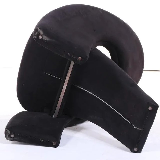 Black 1980s Postmodern Armchair in the Style of Jaymar For Sale - Image 8 of 9