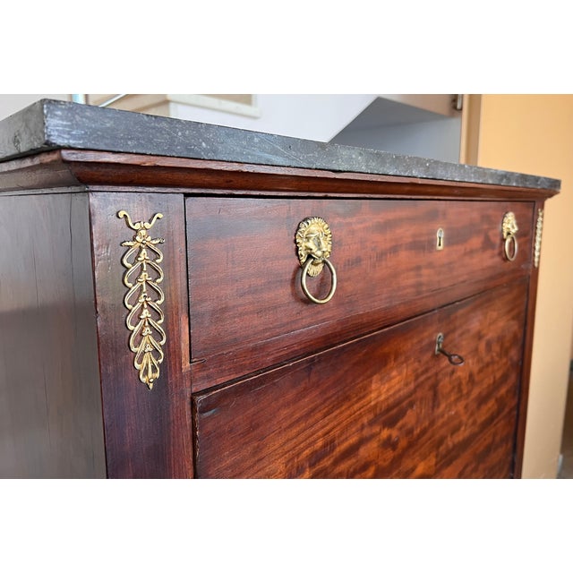 Brown 19th Century Classical Charles X Burled Mahogany Secretaire a Abattant For Sale - Image 8 of 13