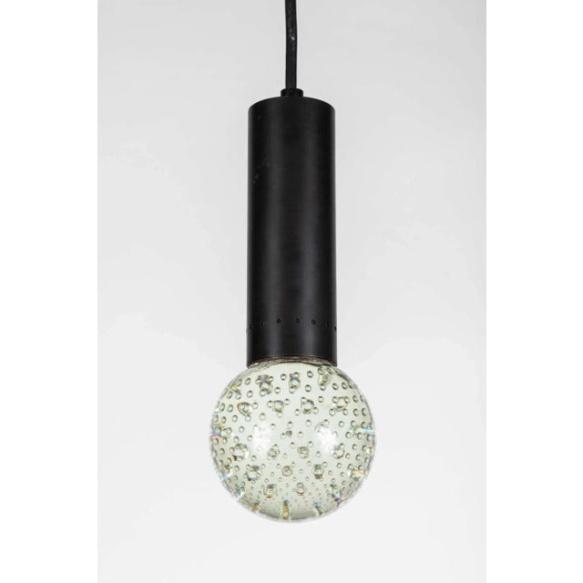 Mid-Century Modern 1960s Gino Sarfatti Metal and Seguso Glass Pendant for Arteluce For Sale - Image 3 of 12