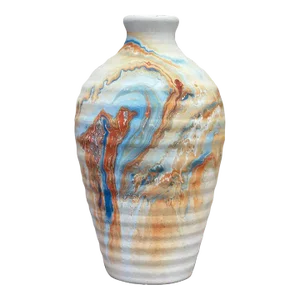 Vintage Handmade Nemadji Minnesota Multicolored Stamped Ceramic Vase