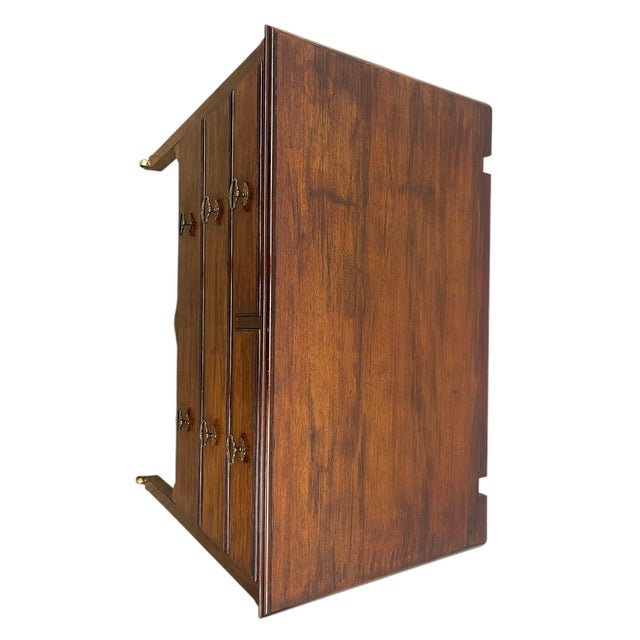 Brown Vintage 4-Drawer Dresser With Dovetail Joinery and Casters- Uk Import For Sale - Image 8 of 9