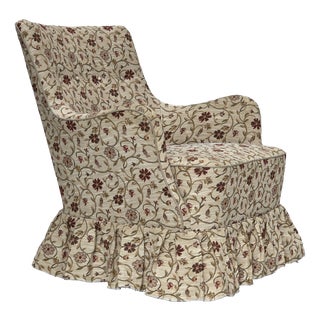 Danish Armchair in Jacquard Fabric and Ash Legs, 1970s For Sale